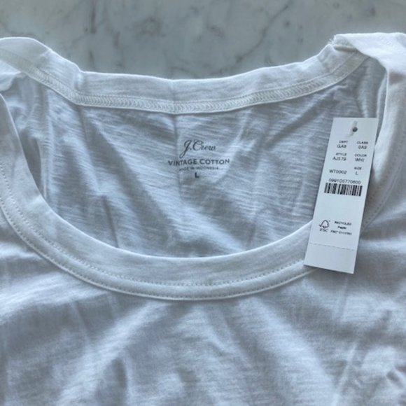 J-Crew White T-Shirts - VIntage Scoop neck - Picture 2 of 2